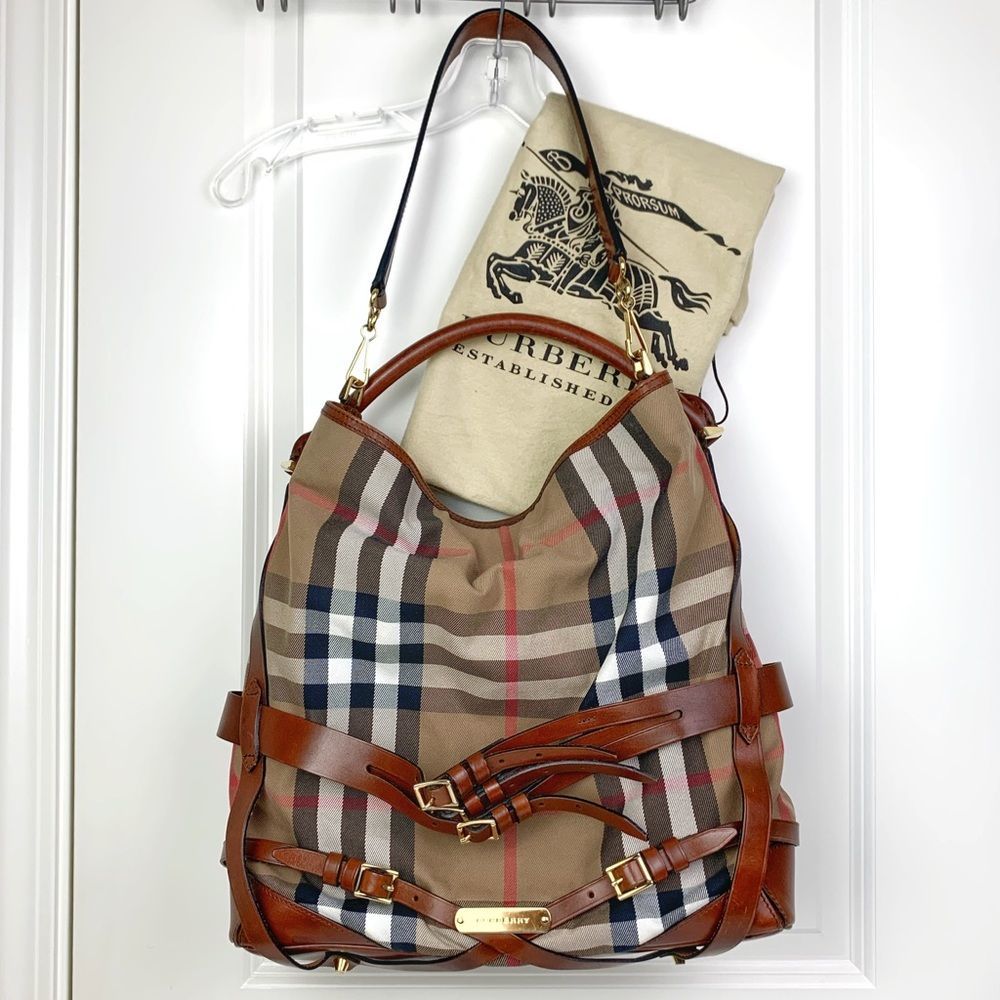 Burberry Bridle Gosford House Check Hobo